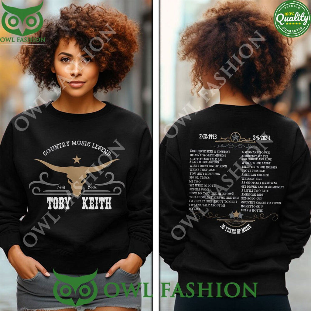 Toby Keith 30 Years Country Music Legend 3D Tshirt Hoodie