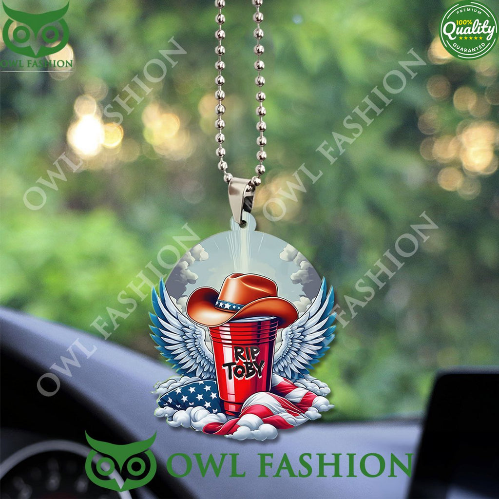 Toby Keith Custom US Flag Pattern Cup Acrylic Car Ornament
