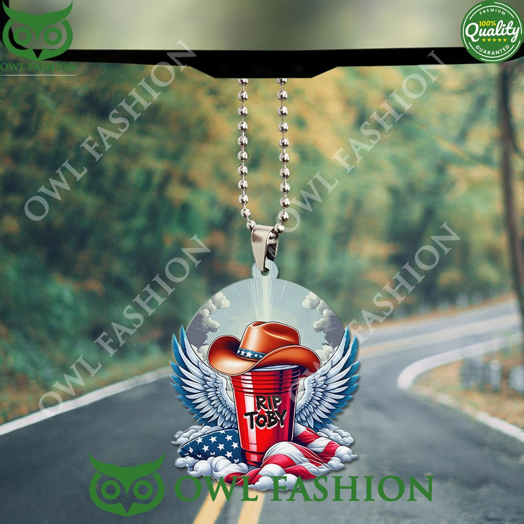 Toby Keith Custom US Flag Pattern Cup Acrylic Car Ornament