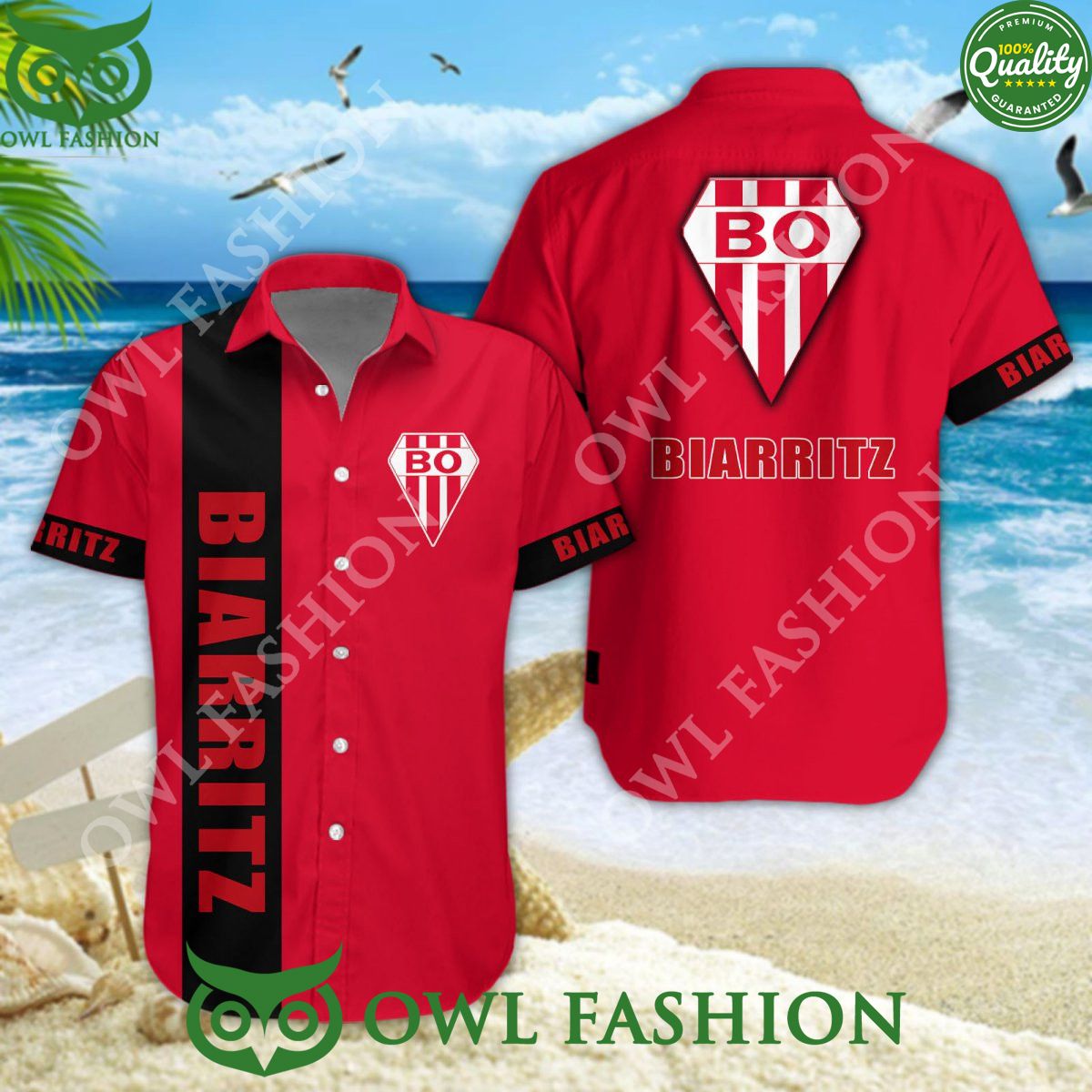 14 Rugby France Biarritz Olympique Limited Hawaiian Shirt