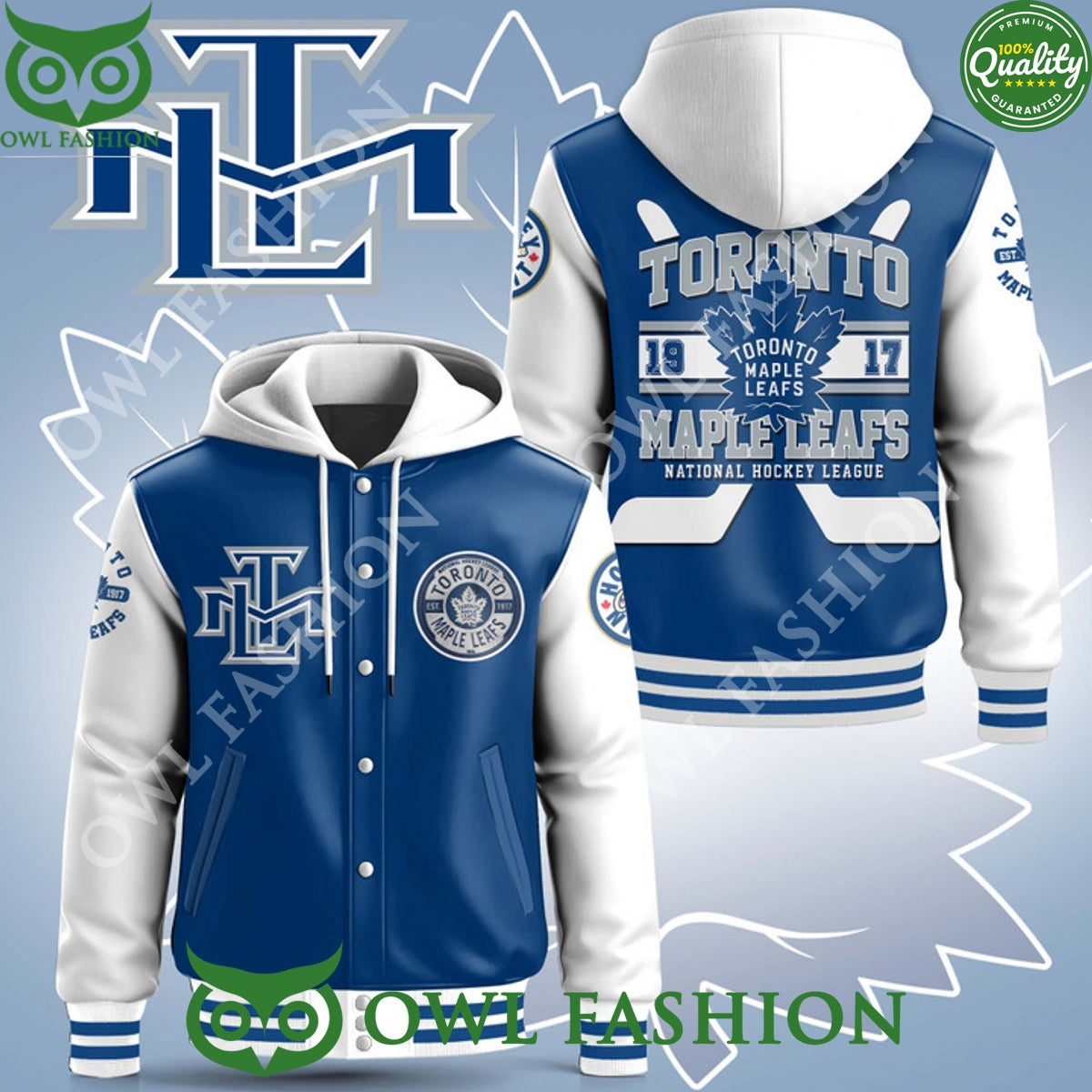 Toronto Maple Leafs National Hockey League 19 17 Hooded Baseball Jacket