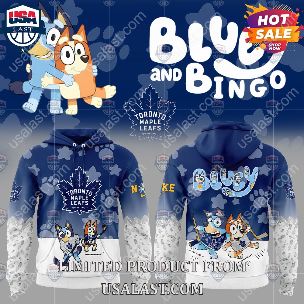 Toronto Maple Leafs NHL Bluey and Bingo Hoodie