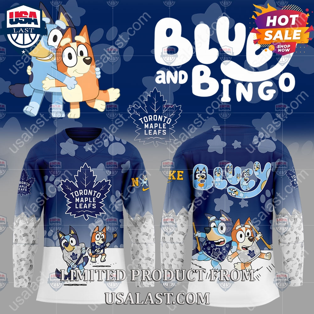 Toronto Maple Leafs NHL Bluey and Bingo Hoodie