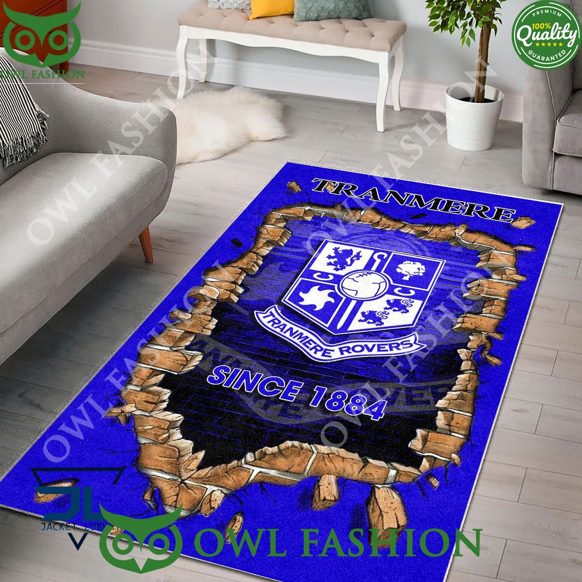 Tranmere Rovers 1863 League Two Living Room Rug Carpet