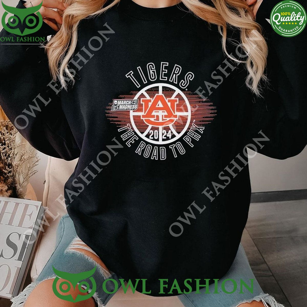 Trending 2024 March Madness Tigers The Road To Phx Shirt Sweater Hoodie