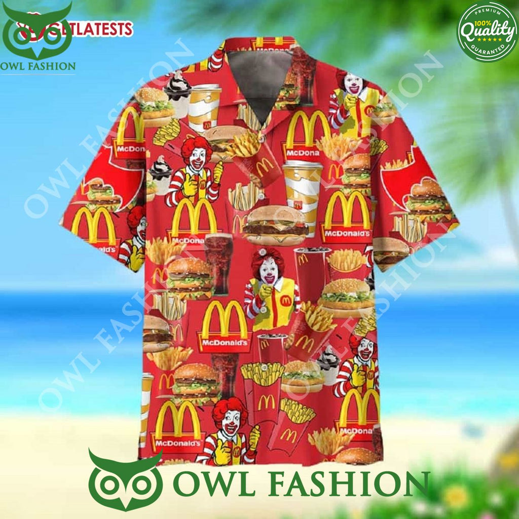 Trending McDonald Fast Food Clown Hawaiian Shirt