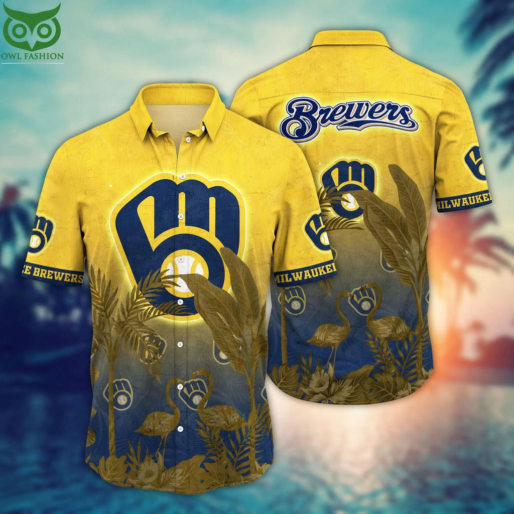 Trending MLB Milwaukee Brewers Flower Hawaiian Shirt