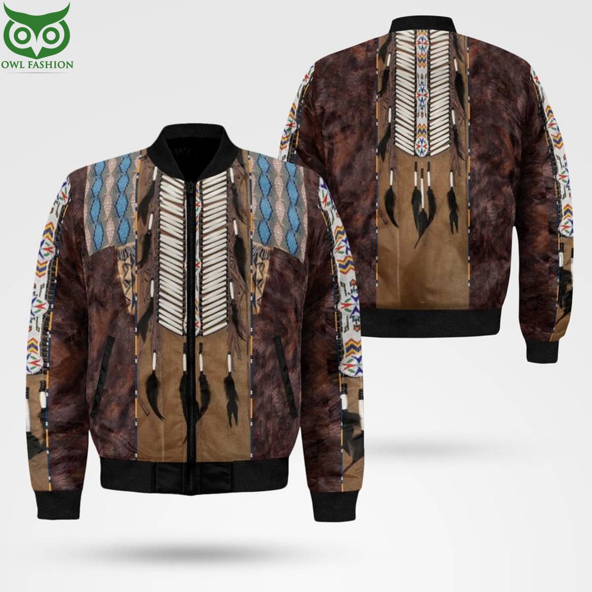 TRENDING NATIVE AMEICAN AOP 3D BOMBER JACKET Shop Owl Fashion