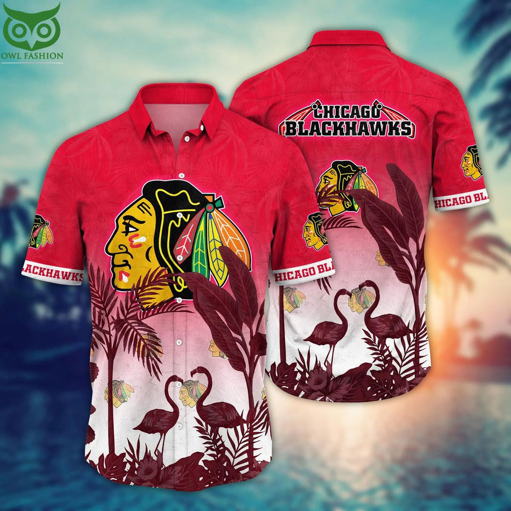 Trending NHL Chicago Blackhawks Flower Hawaiian Shirt