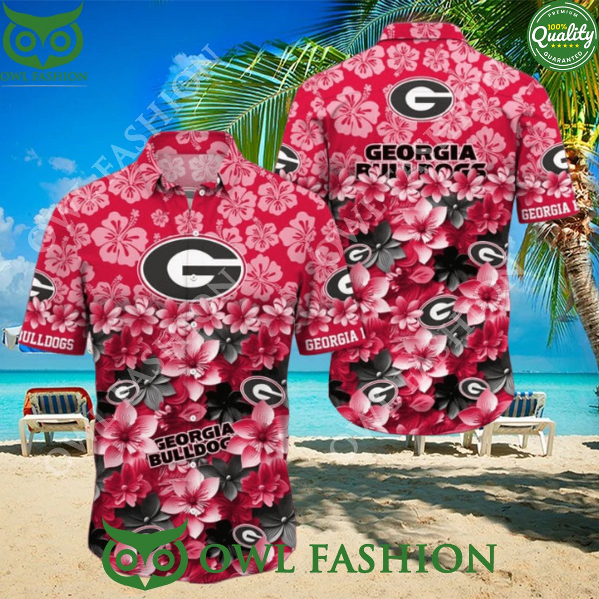 Trending Summer 2024 Georgia Bulldogs NCAA pink Flower Hawaiian Shirt