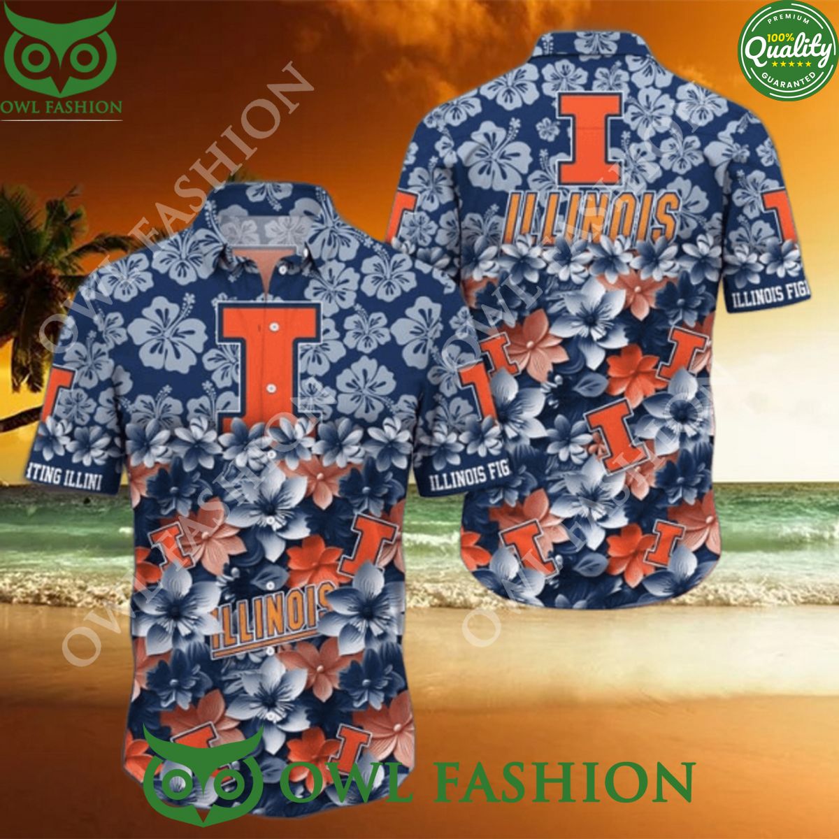 Trending Summer Illinois Fighting Illini NCAA3 Hawaiian Shirt 2024