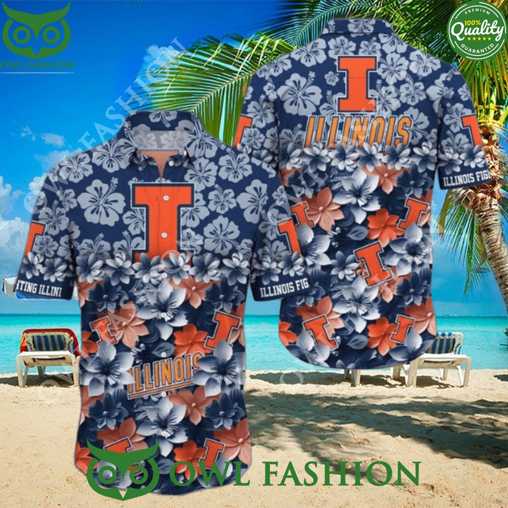 Trending Summer Illinois Fighting Illini NCAA3 Hawaiian Shirt 2024