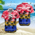 Trending Suzuki Blue Motorcycle Brand Hawaiian Shirt Short