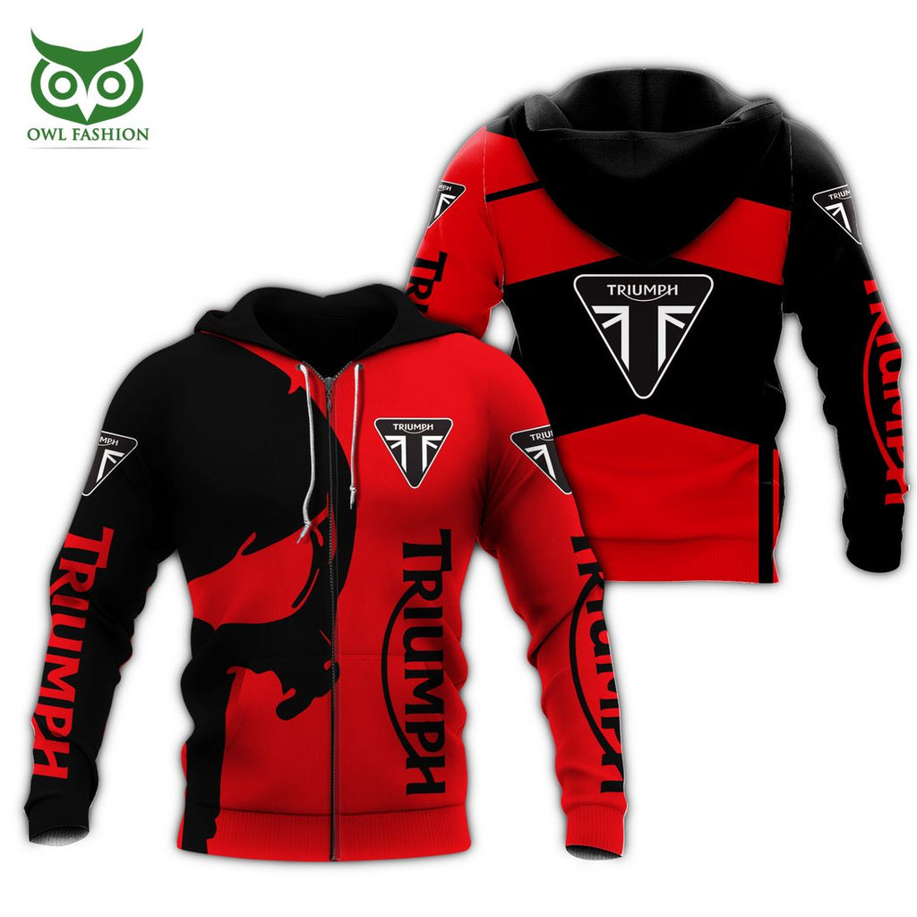 Triumph Motorcycles Black and Red Logo 3D Shirt