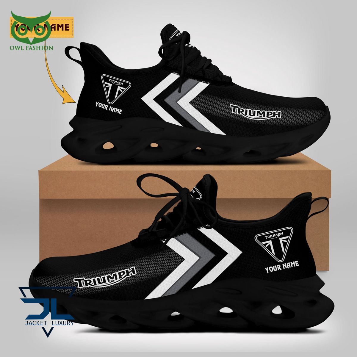 Triumph Motorcycles Car Brand Logo Customized Max Soul Shoes
