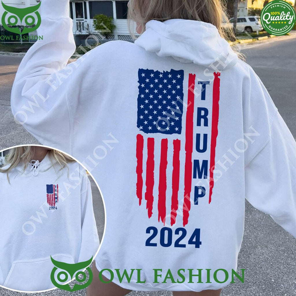 Trump 2024 With America Flag Premium Hoodie Shirt