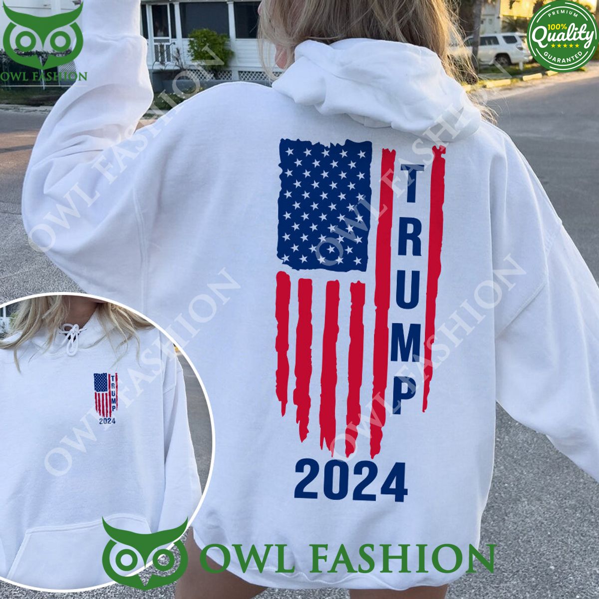 Trump 2024 With America Flag Premium Hoodie Shirt