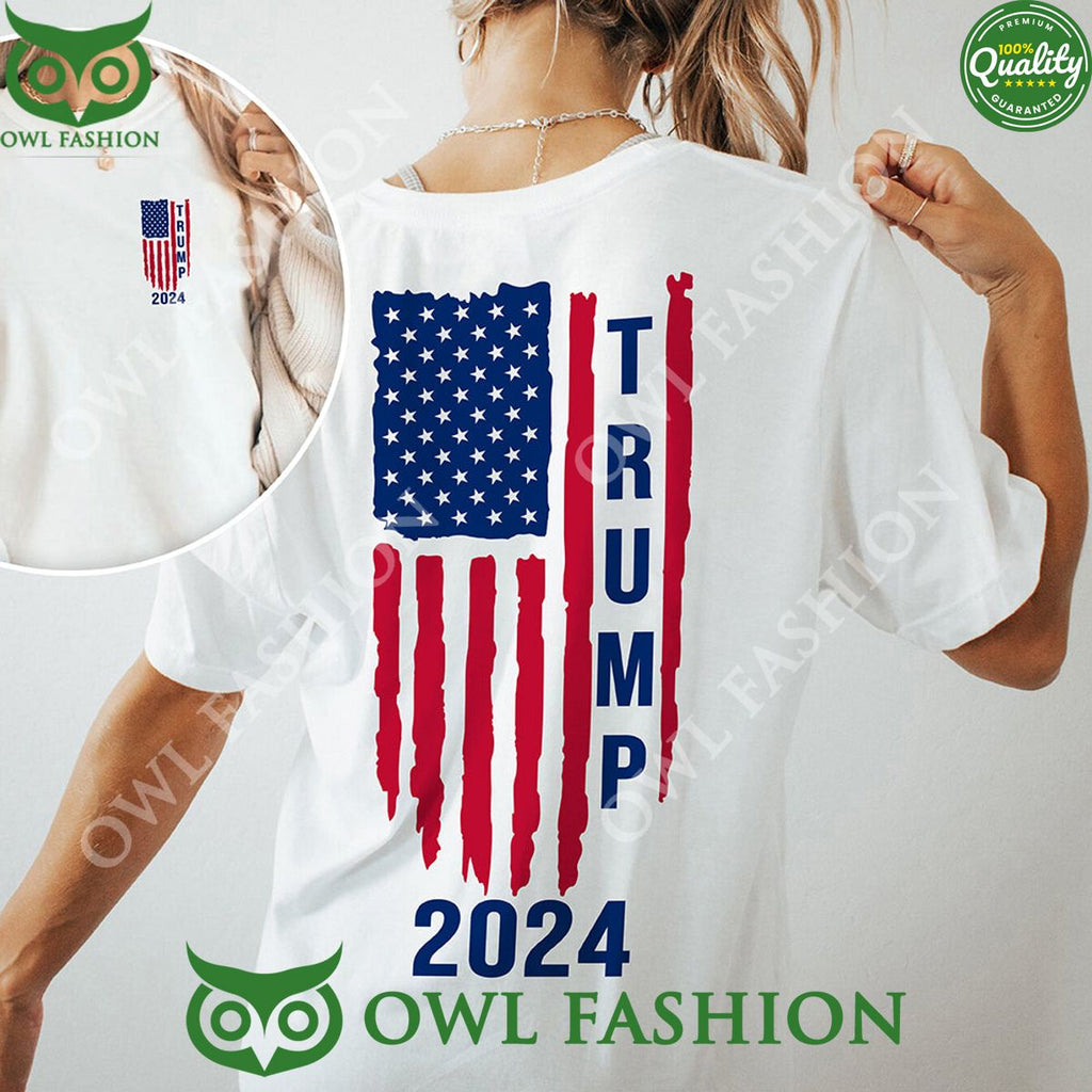 Trump 2024 With America Flag Premium Hoodie Shirt