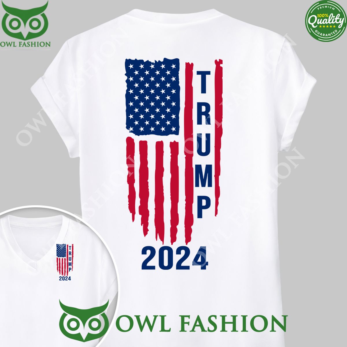 Trump 2024 With America Flag Premium Hoodie Shirt