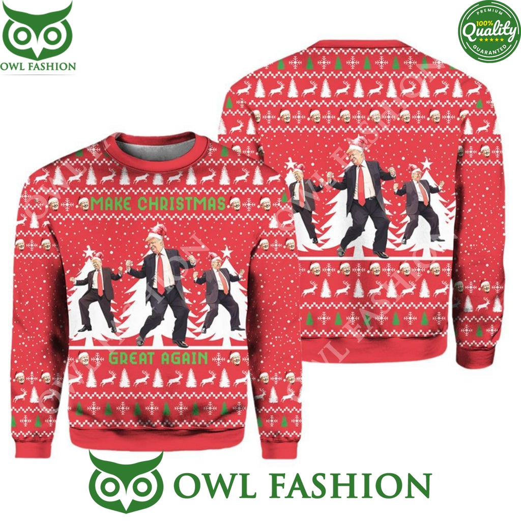 Trump Dancing Make Christmas Great Again Ugly Christmas Sweater