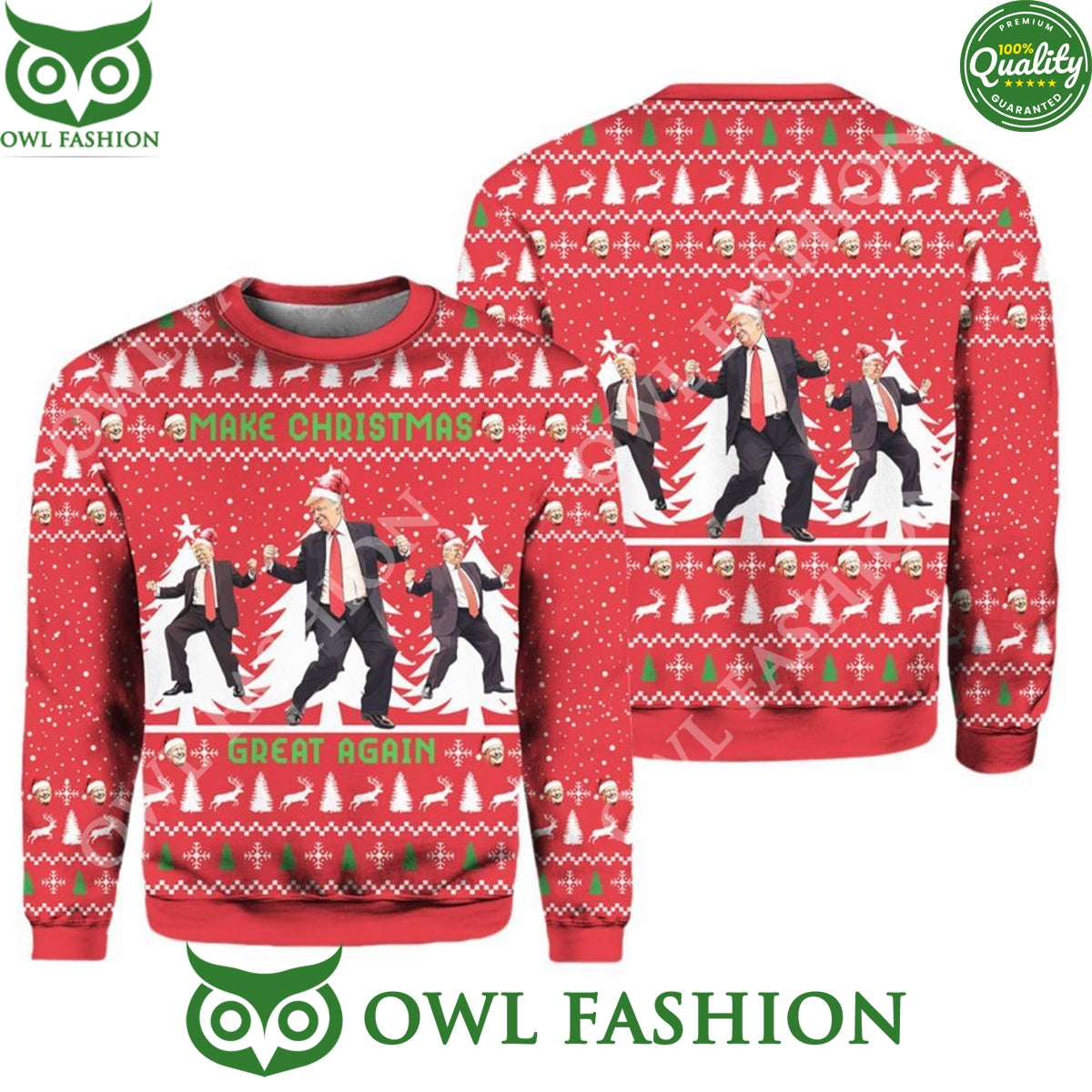 Trump Dancing Make Christmas Great Again Ugly Christmas Sweater
