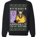 Holiday Armadillo Part Jewish TV Show Ugly Christmas sweatshirt/hoodie/tshirt, Crewneck Sweatshirt | RetroVerseTees.com