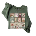 Gildan Vintage Christmas Sweatshirt/hoodie/tshirt, Retro Christmas Shirt, Santa Claus Shirt, Christmas Stamps Shirt,...