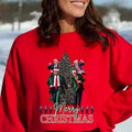 Funny Trummp President Dancing Merry Christmas Pine Tree Red Sweatshirt/hoodie/tshirt, Unisex Trendy | RetroVerseTees.com