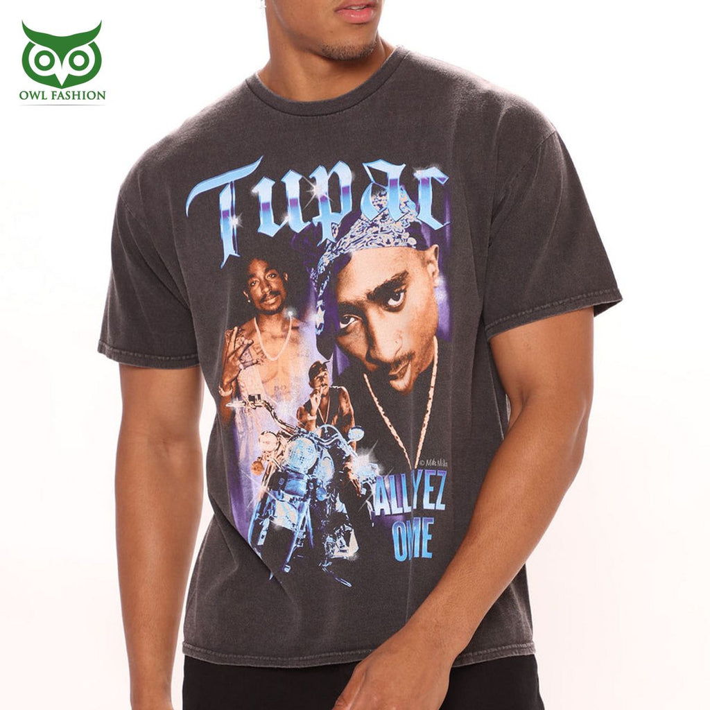 Tupac Old School American Rapper 2D tshirt