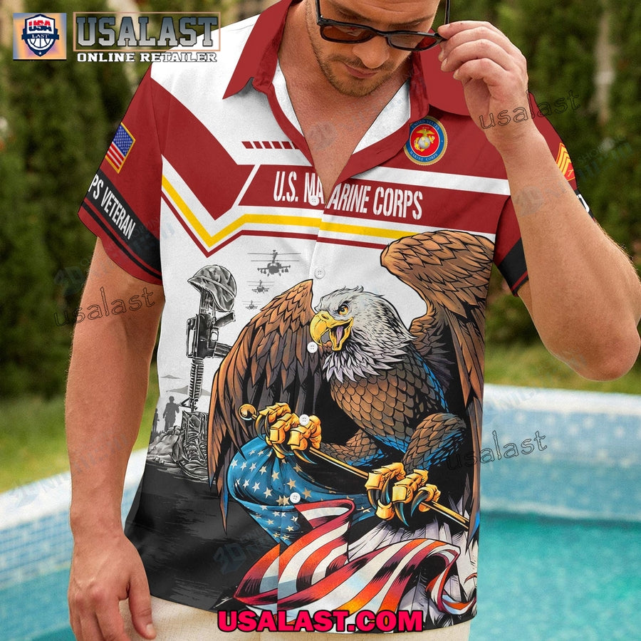U.S. Marine Corps Veterans Hawaiian Shirts, Polo Shirt, T-shirt, Hoodie And Sweatshirt