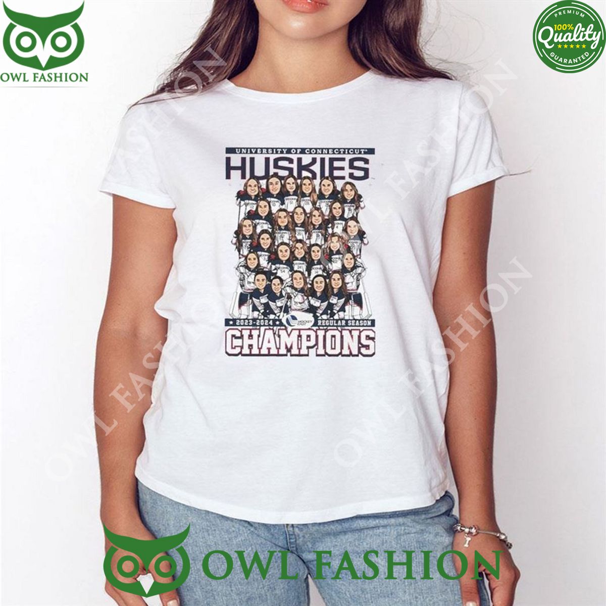 Uconn Huskies 2023 2024 Hockey East Regular Season Champions 2D T-shirt