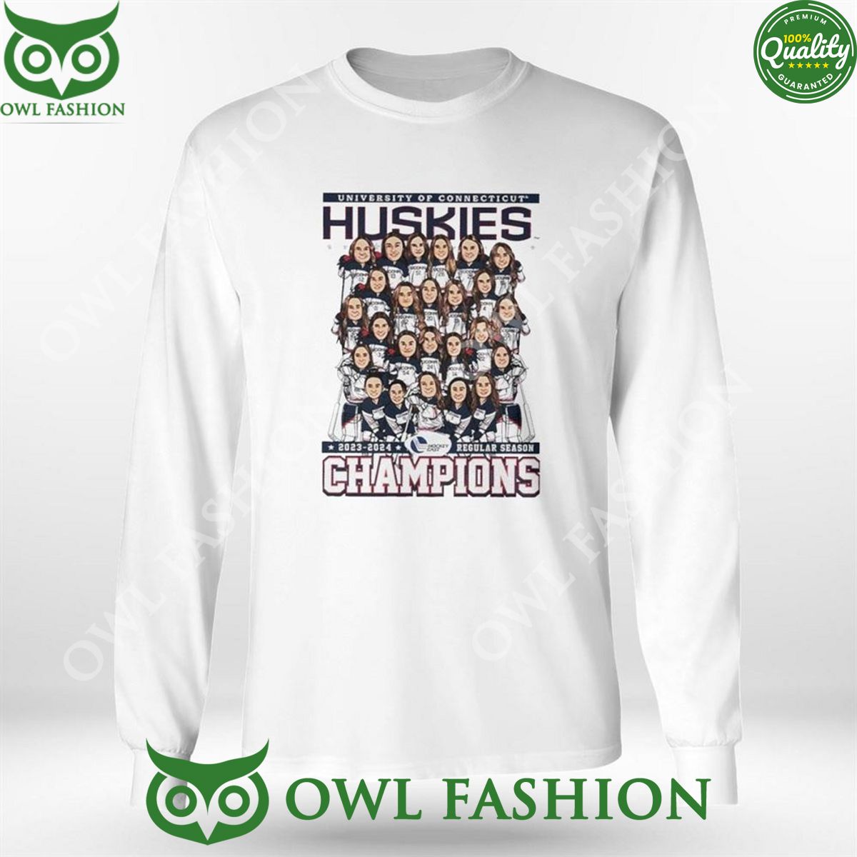 Uconn Huskies 2023 2024 Hockey East Regular Season Champions 2D T-shirt