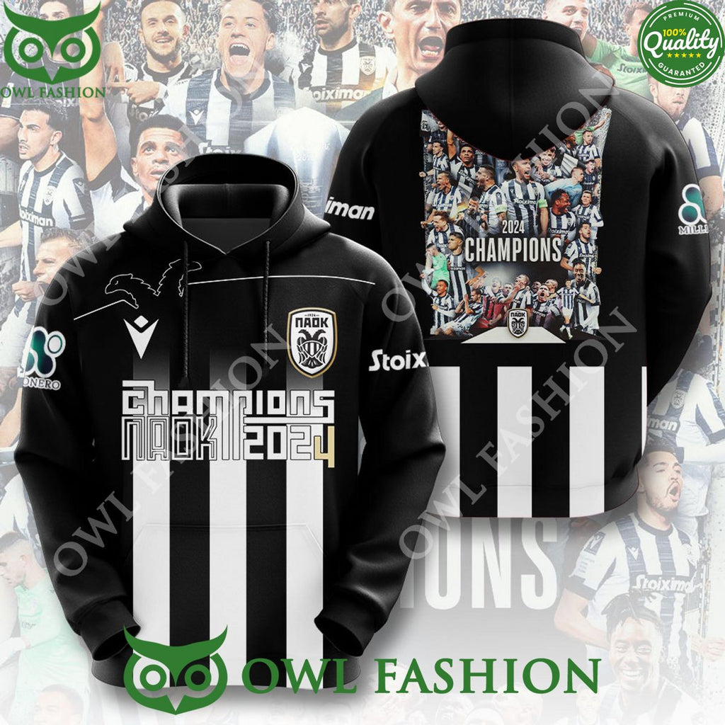 UEFA Champion PAOK FC Logo Team 3D Tshirt