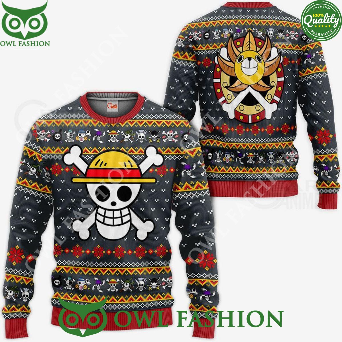 Ugly Christmas Sweater Straw Hat Priate Xmas Gift Jumper