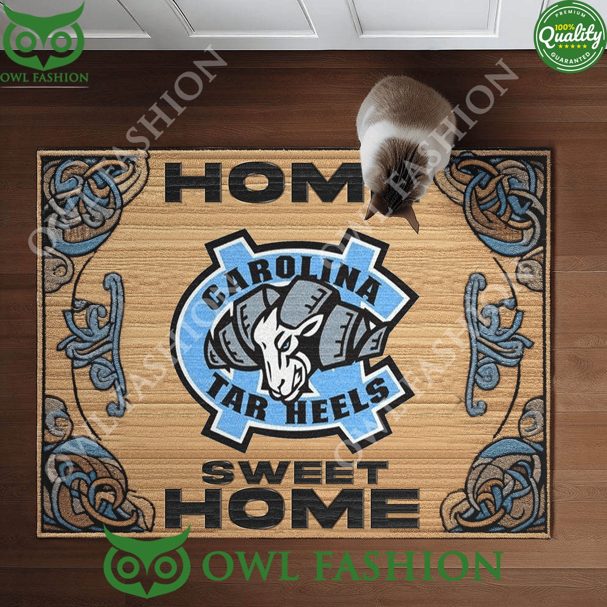 UNC Carolina Tar Heels Home Sweet Home Doormat