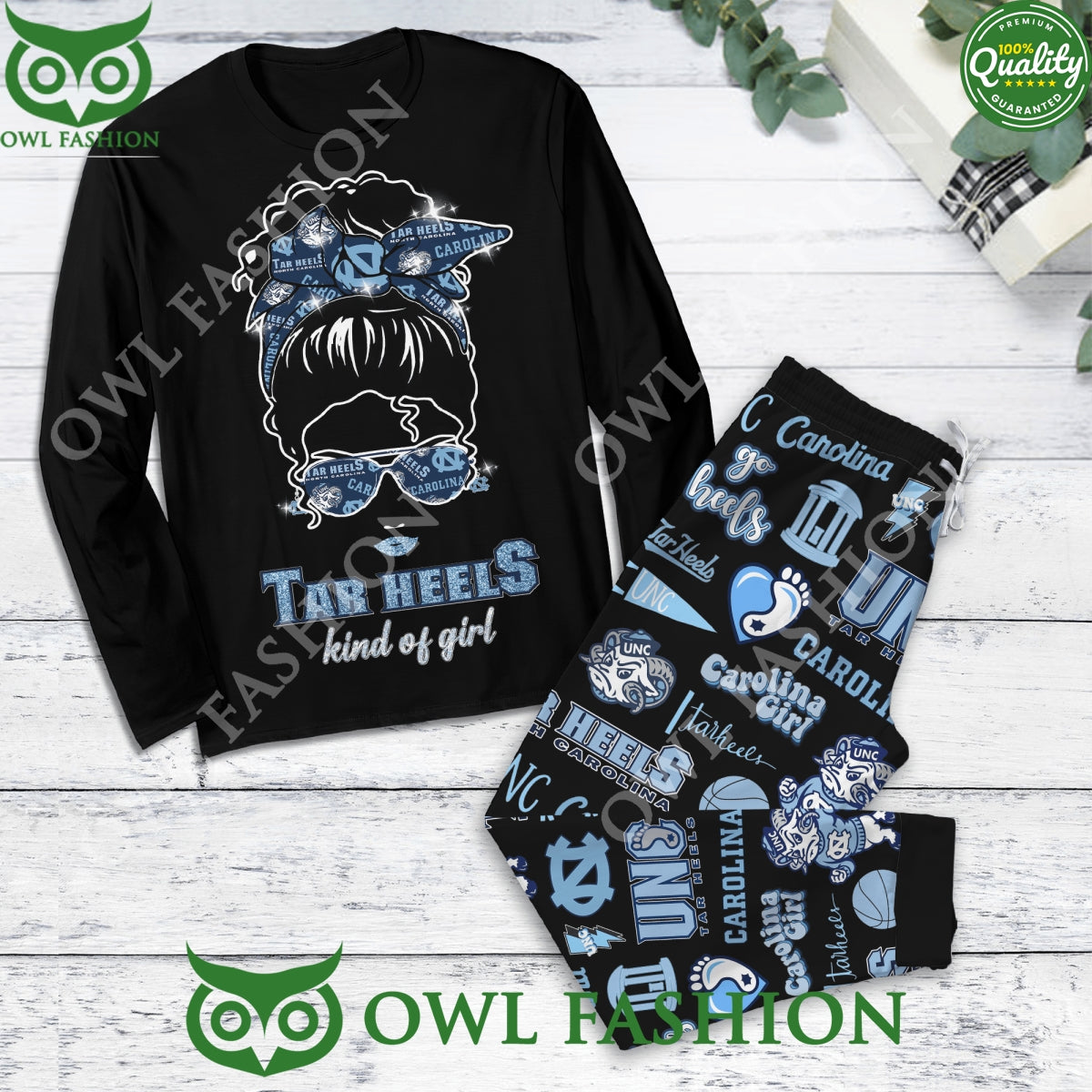 UNC Tar Heels Kind of Girl Carolina Girl Black Pajamas