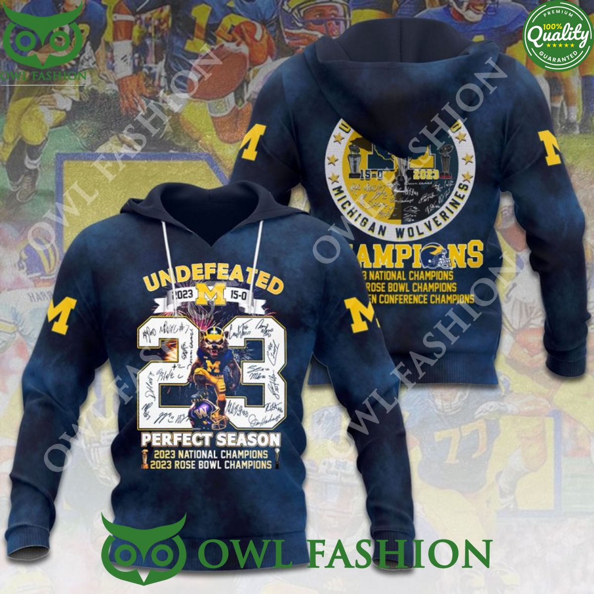 Undefeated Big Ten Conference 23 Perfect season Rose Bowl and National champions Michigan Wolverines t shirt