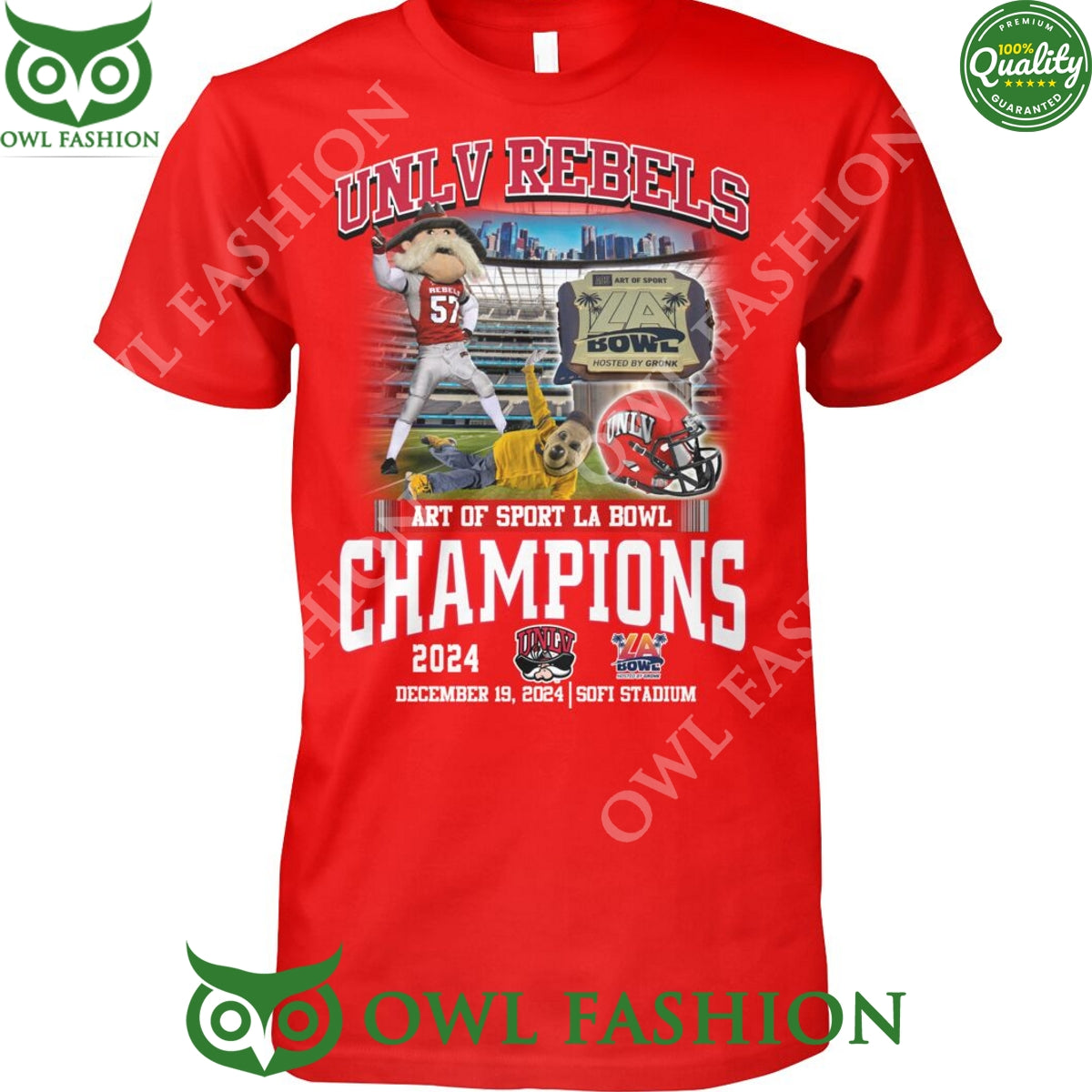 UNLV Rebels Art of sport LA bowl champions 2024 t shirt