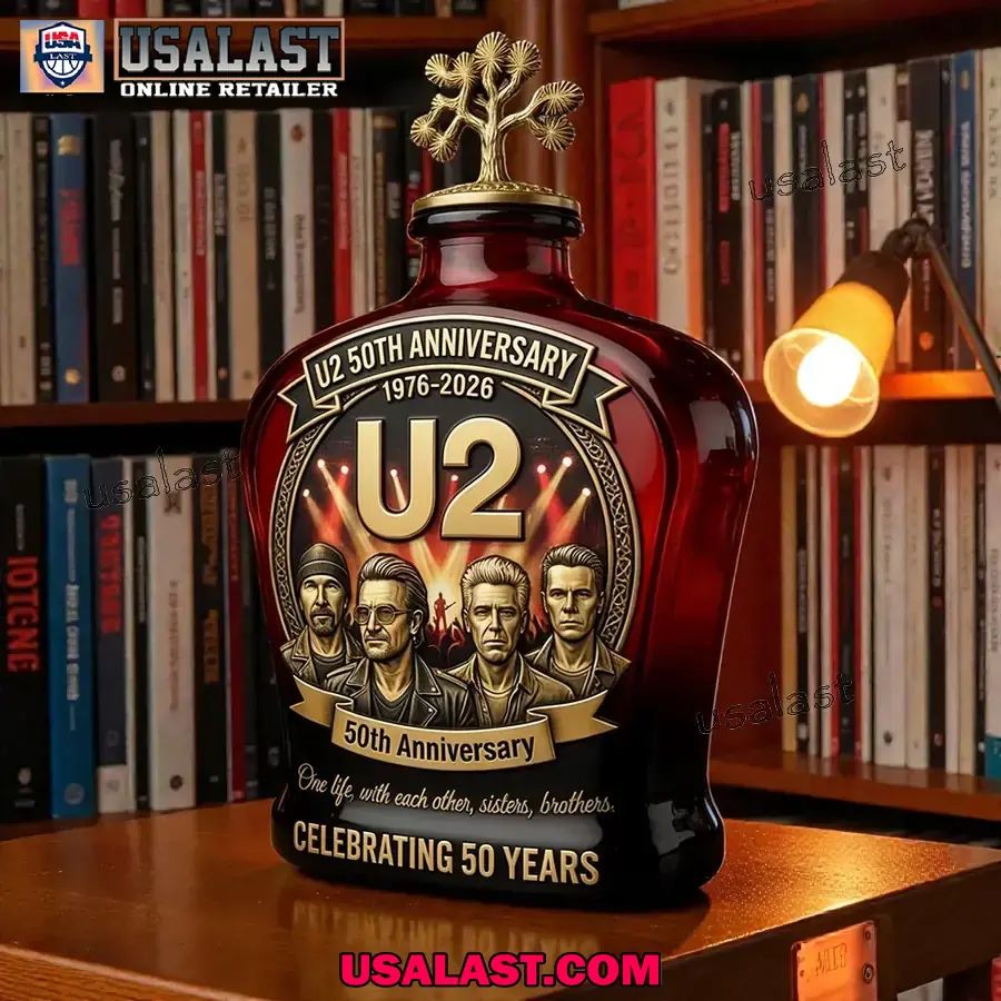 U2 Rock Band 50th Anniversary Whisky Bottle