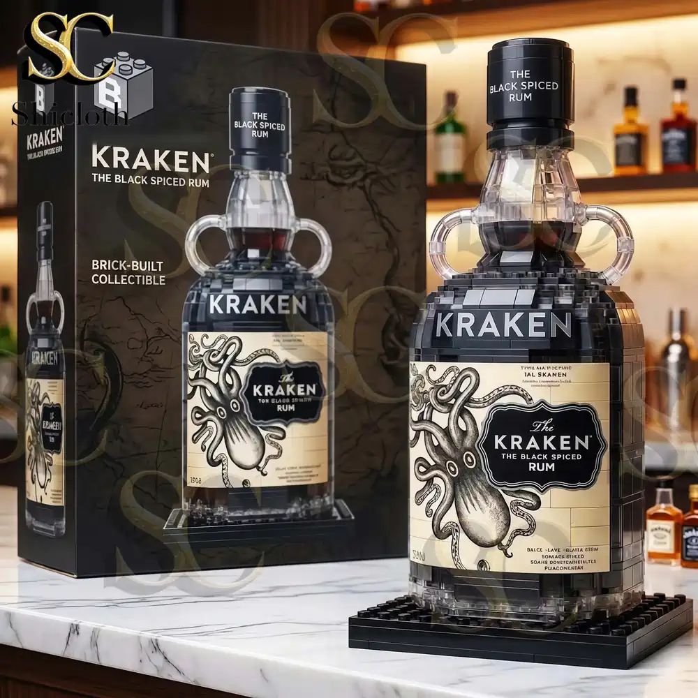 The Kraken Black Spiced Rum Brick-Built Collectible Bottle