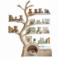 Wood Tree Tower – Handcrafted Tree Bookshelf with Built-In Cat House