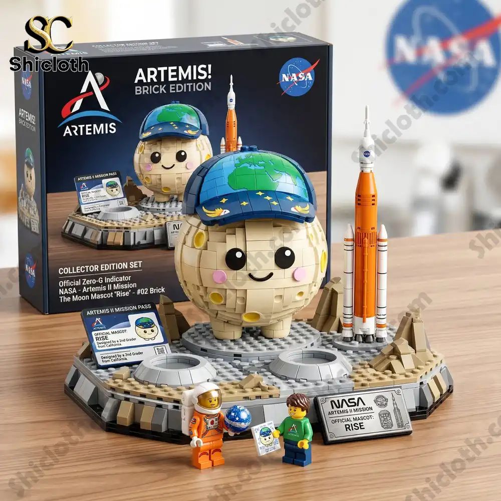 Nasa Artemis II Official Moon Mascot Rise Building Brick Set