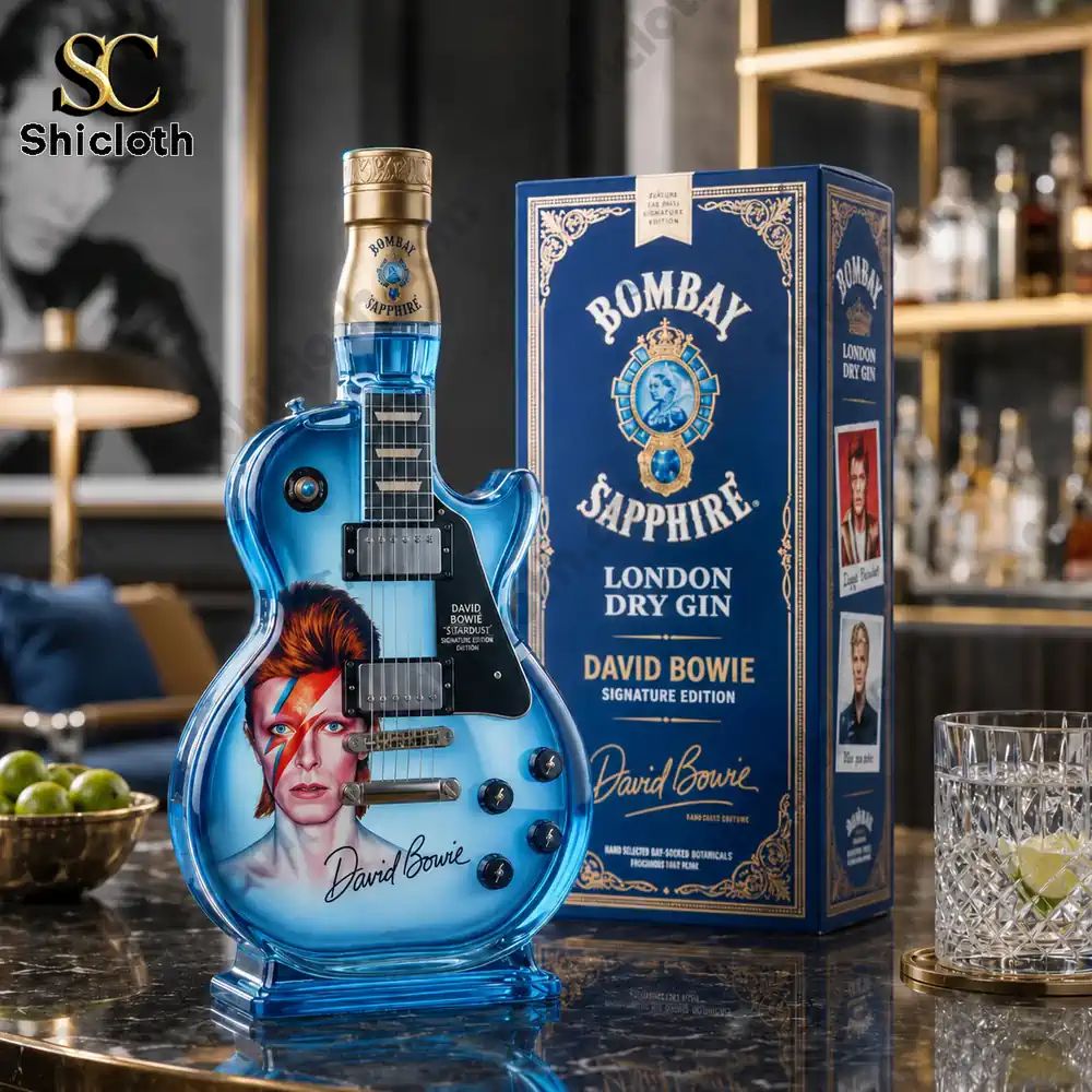David Bowie Guitar Shaped Collectible Whiskey Bottle