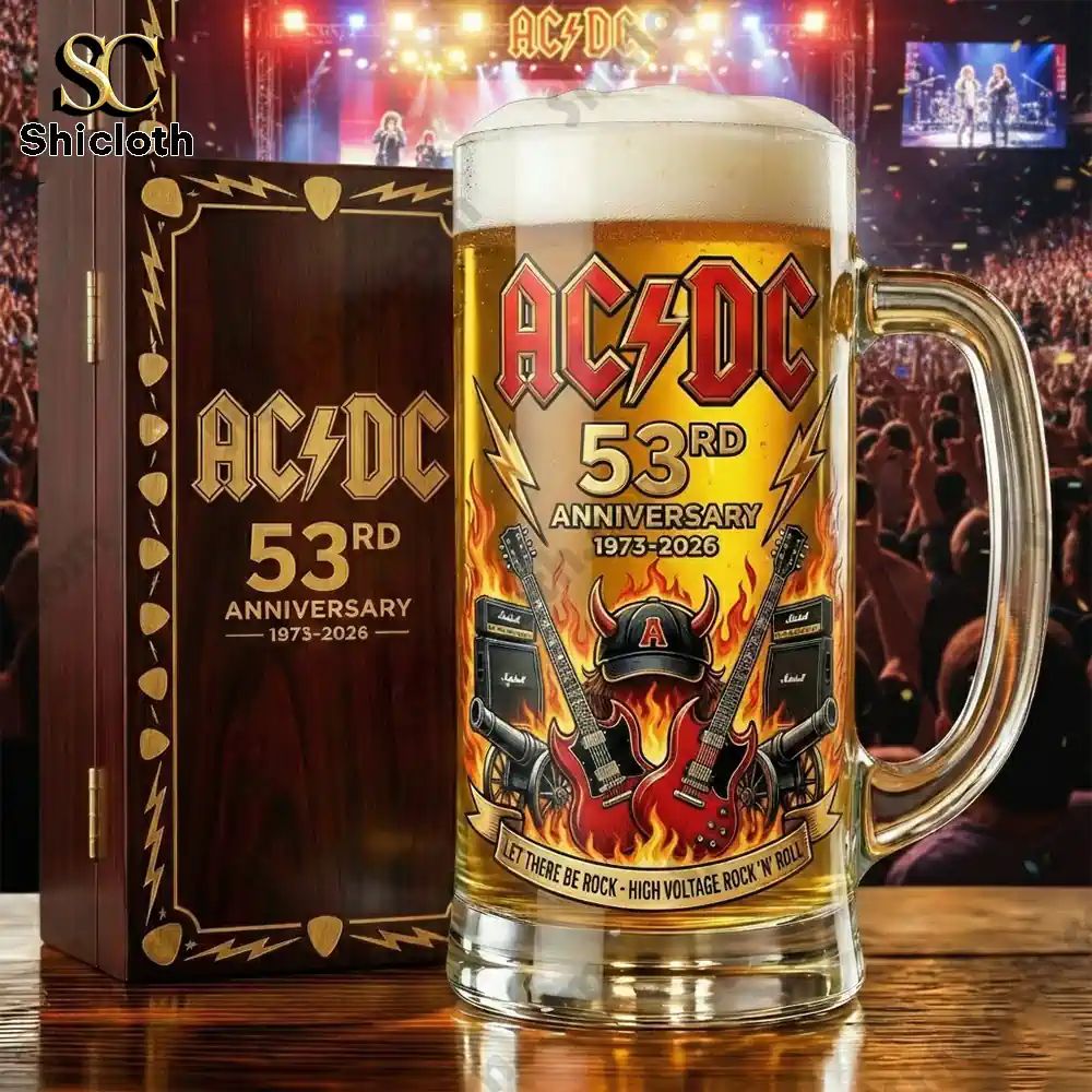Acdc High Voltage Rock N Roll 53Rd Anniversary Beer Glass