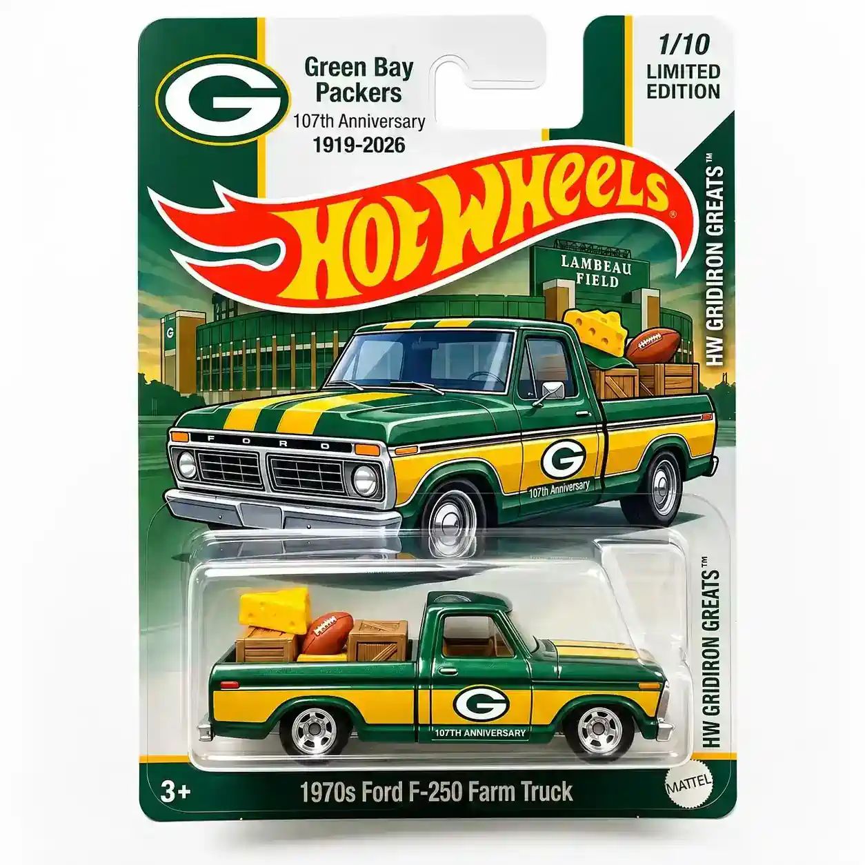 Wheels Green Bay Packers 107th Anniversary 1970s Ford F-250 Farm Truck