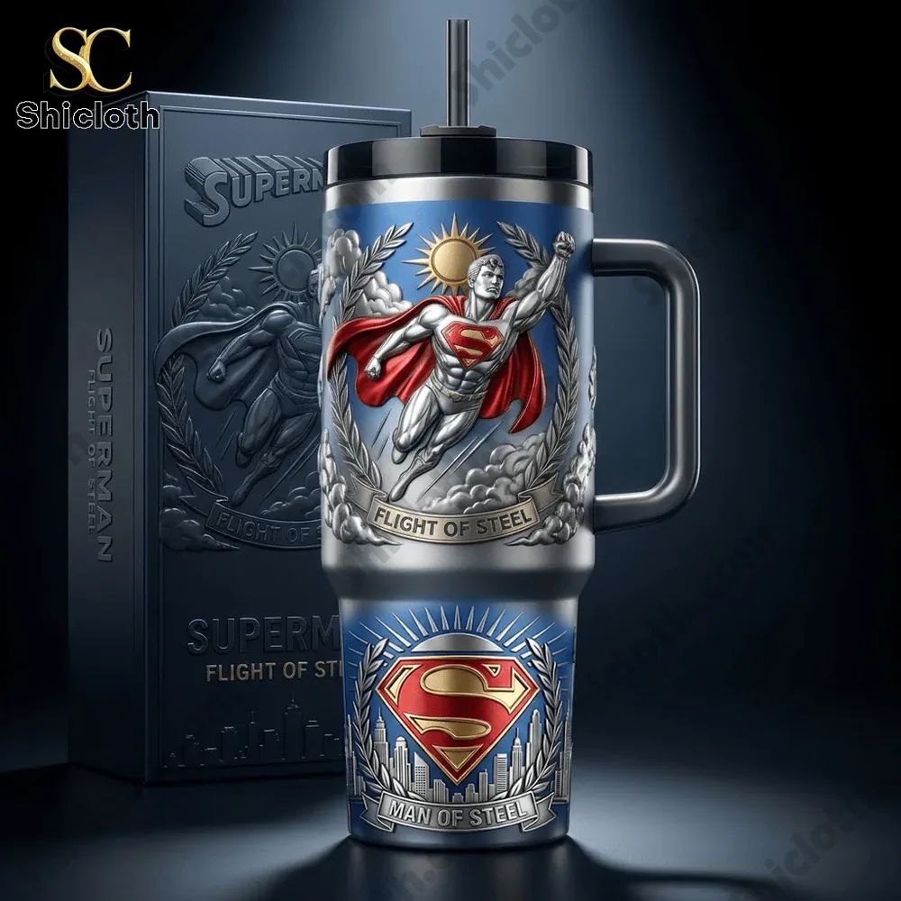 Superman Man Flight Of Steel 40Oz Stanley Tumbler With Handle