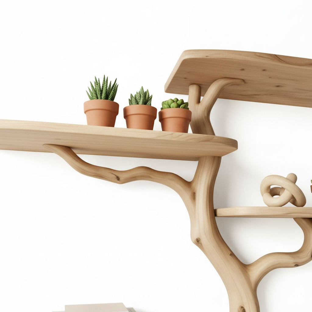 Handcrafted Tree Branch Bookshelf – Eco-Friendly Home Decor