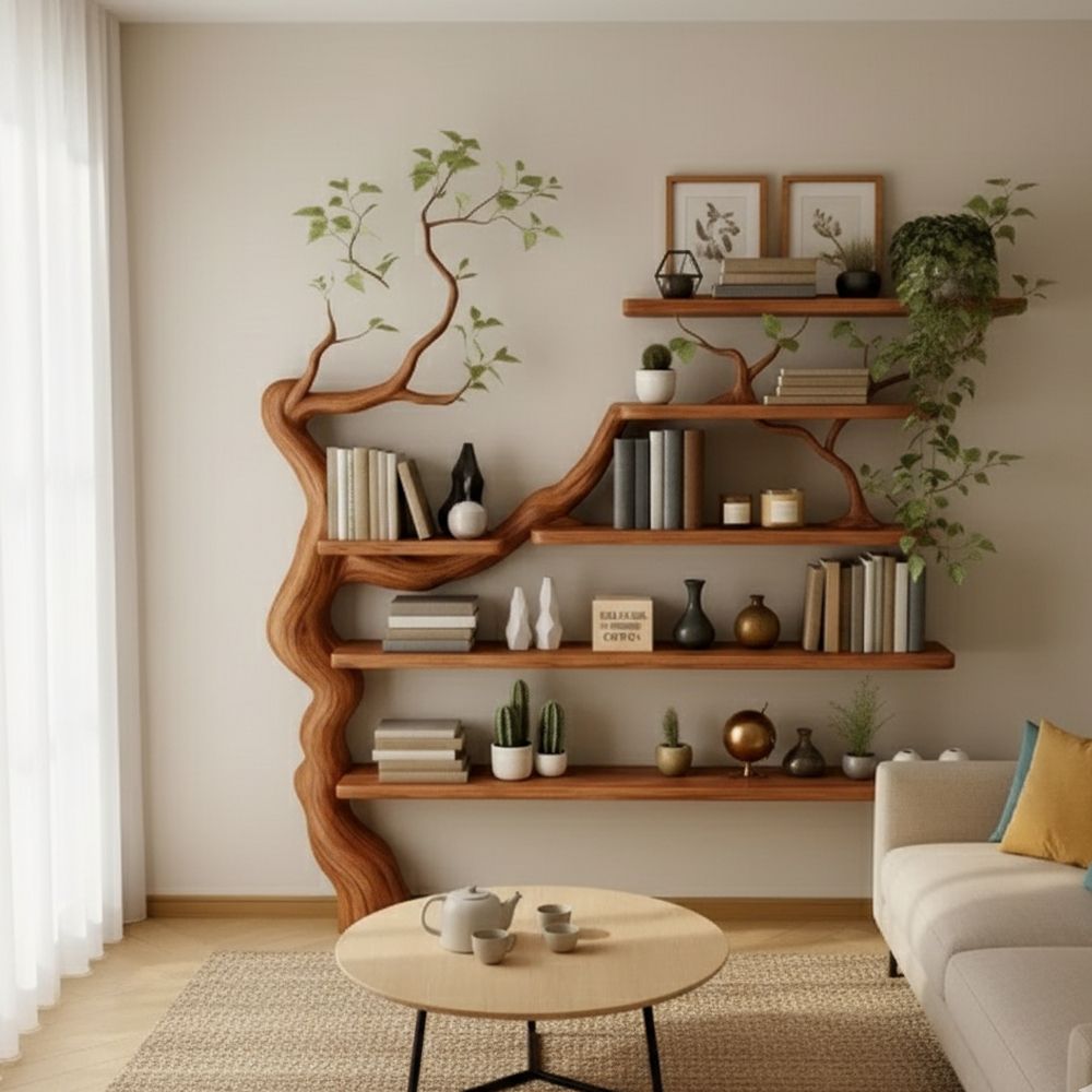 Tree Branch Bookshelf – The Essence of Handcrafting & Endless Natural Beauty
