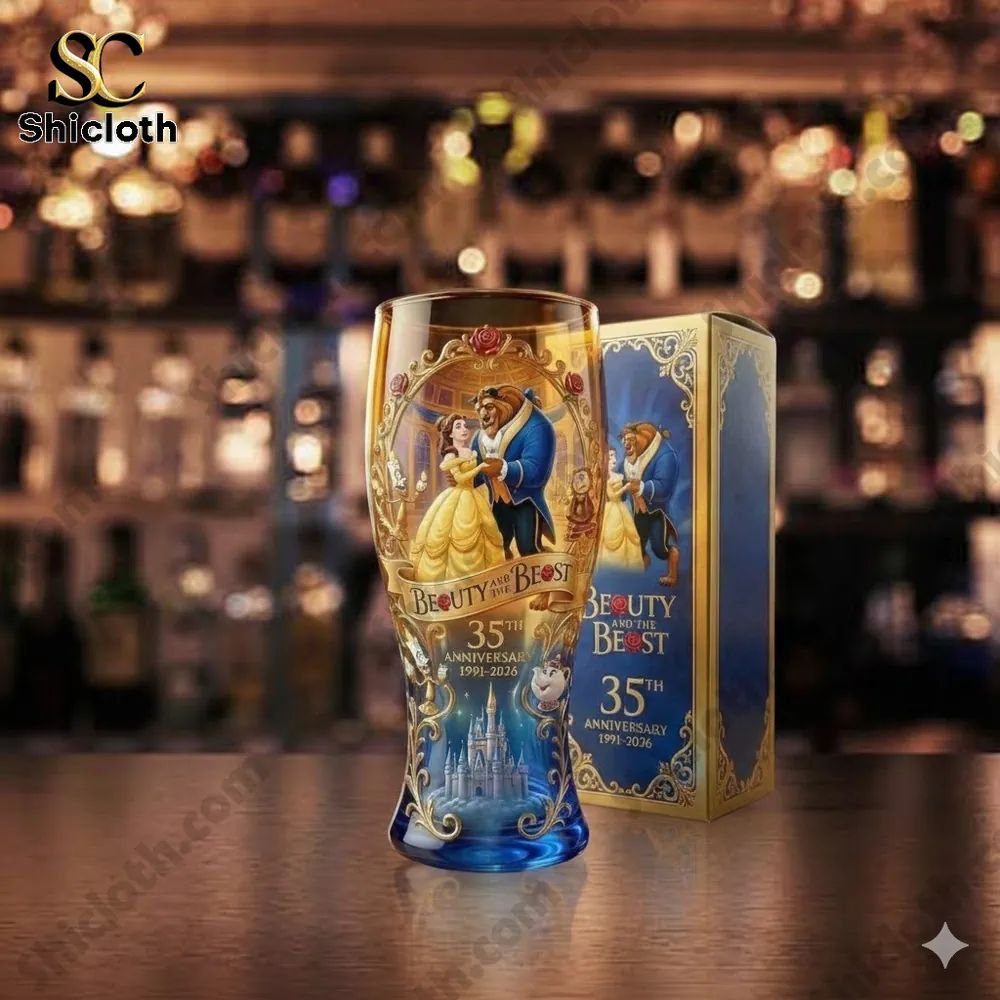 Beauty And The Beast 35th Anniversary 1991-2026 Beer Glass