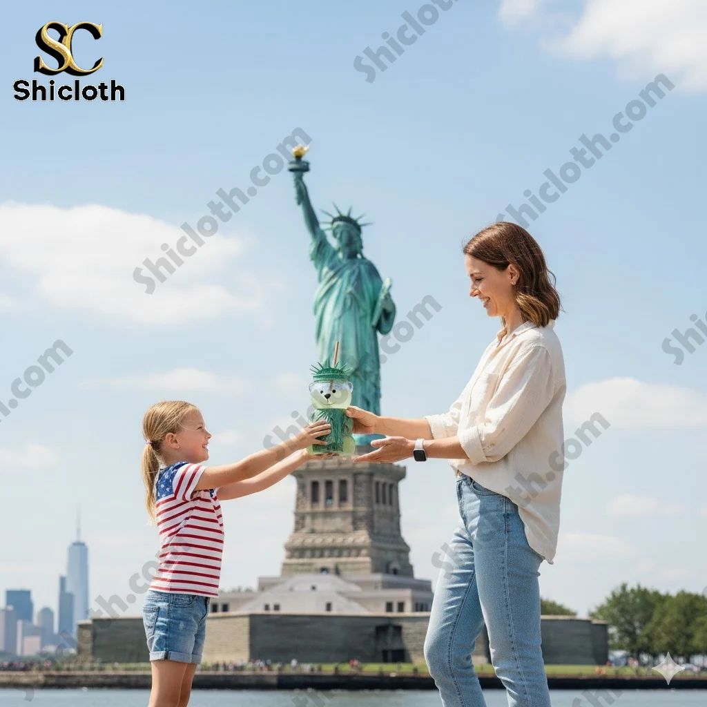 Statue of Liberty Bear Drinkware Cup